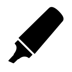 Black silhouette of a marker suitable for emphasizing text, highlighting and illustrations