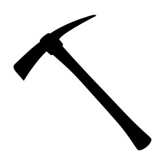 Silhouette illustration of a pickaxe tool, potentially for mining or construction purposes