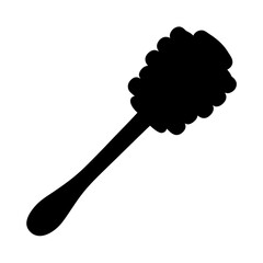 Silhouette of a classic honey dipper on a plain white background