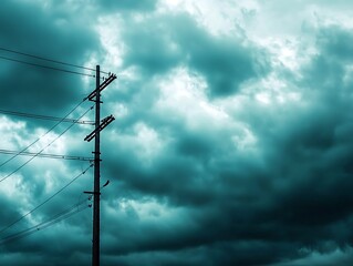 Stormy sky with power line