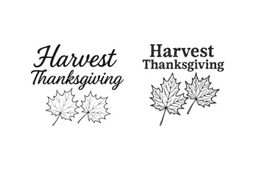 A set of vector calligraphic designs for Harvest Thanksgiving illustration Art