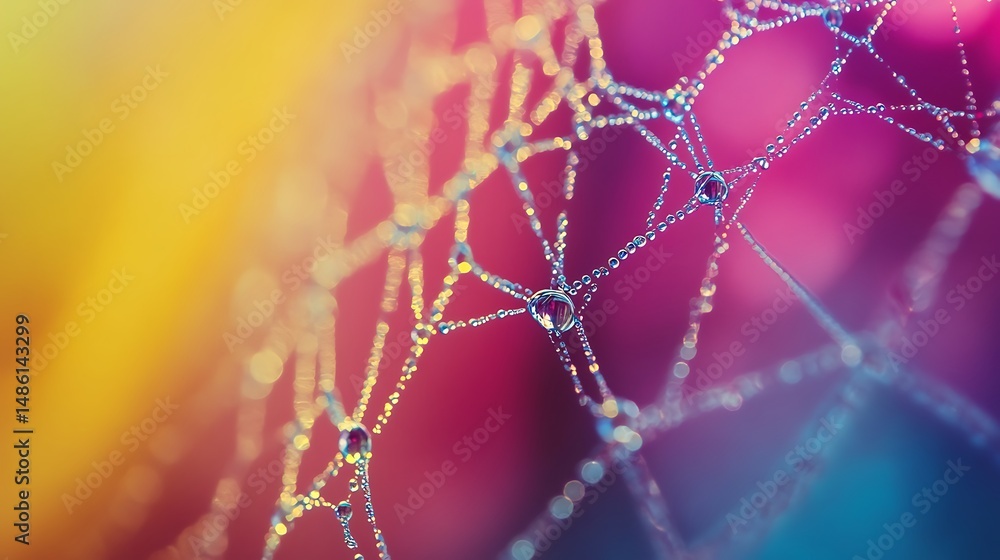 Aufkleber abstract network lines forming a colorful web of life