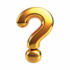 abstract  3d question mark sign in different gold colour style isolated on white background
