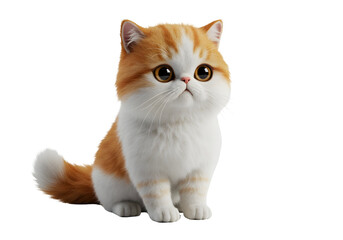 Fototapeta premium Adorable Orange White Kitten Transparent Background Perfect for Pet Projects and Designs
