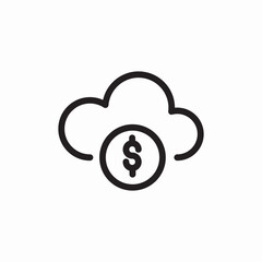 Dollar payment cloud icon vector 