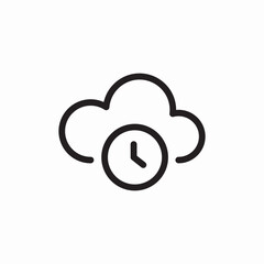 Clock time cloud icon vector 