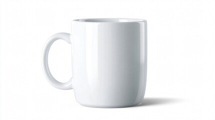 Professional White Coffee Mug Mockup on White Background for Marketing Designs