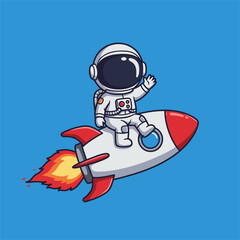 Cute astronaut vector cartoon illustration