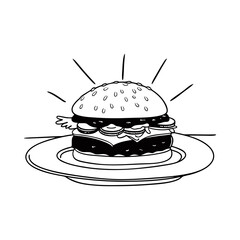 burger vector art silhouette