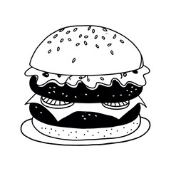 burger vector art silhouette