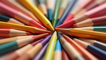 Fototapeta premium colored pencils on white background