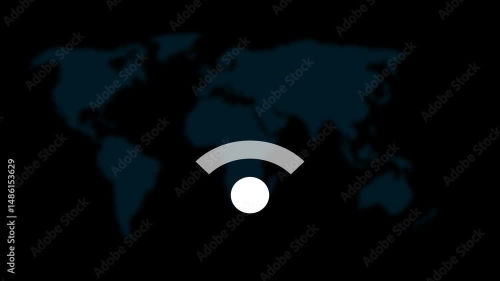 Poster connectivity symbol representing global wireless access. global connectivity symbol over a dark worl