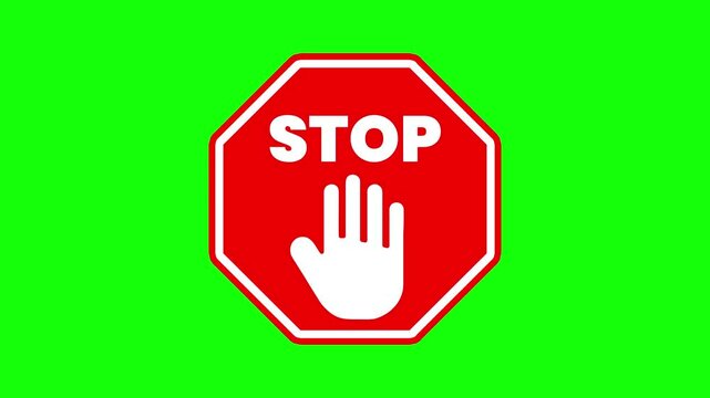 stop sign animated sign board green screen, Road sign