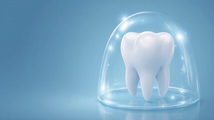 Protected tooth inside a protective dome