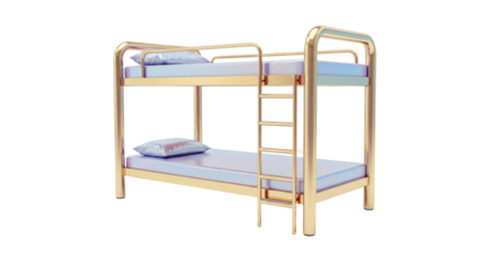Isolated Bunk Bed Furniture with Pillows