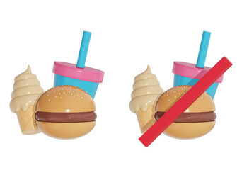 No fast food sign or no eating icon. 