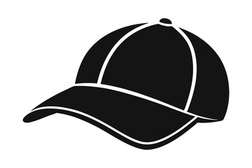 Black Baseball Cap On A White Background Template Ready For Branding
