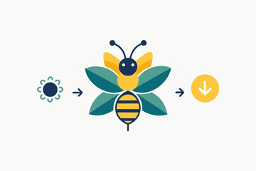 bee near flower icon