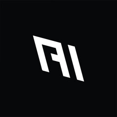 A and I Logo Simple black white