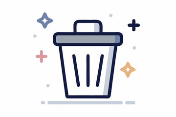 trash bin icon with cross symbol