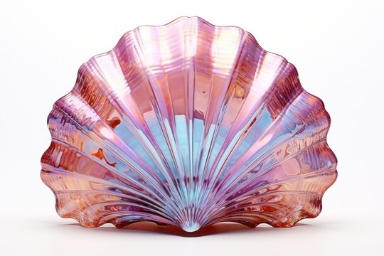 Sea shell white background invertebrate fragility.