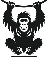 orangutan vector wild animal silhouette