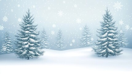 Fototapeta premium Snowy winter forest scene