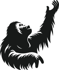 orangutan vector wild animal silhouette © MostAklima