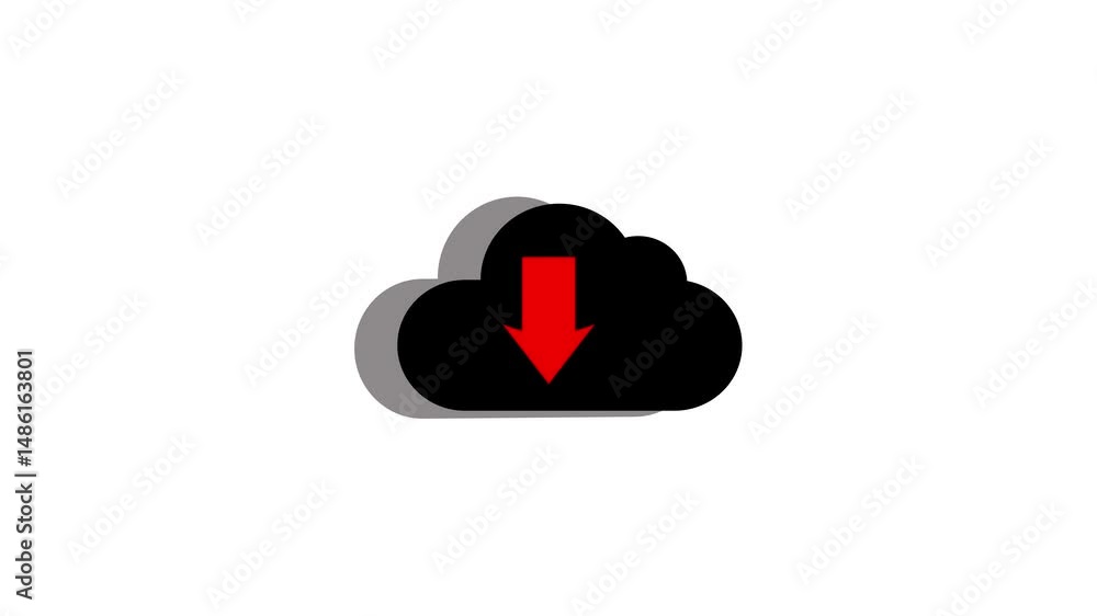 Poster cloud computing icon for download and data transfer. cloud computing icon illustrating digital downl