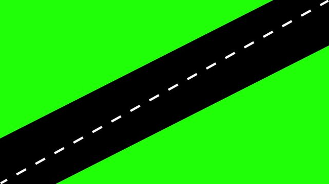 Road highway design element for modern visuals. Abstract road highway design element on green background suitable for modern designs and graphic composites