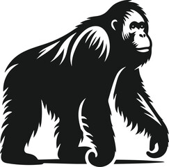 orangutan vector wild animal silhouette