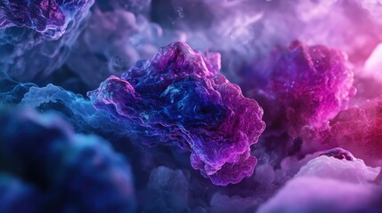 Microscopic view of a virus with a spherical structure and spike-like projections,