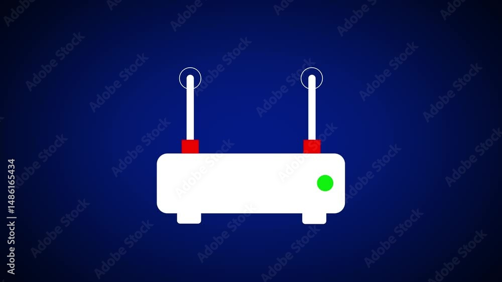 Aufkleber wireless router shown in clean minimalist graphic. modern wireless router depicted in a minimalist g