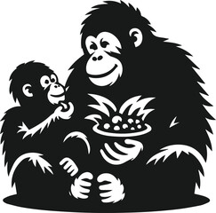 orangutan vector wild animal silhouette