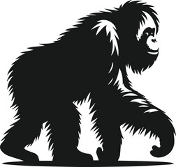 orangutan vector wild animal silhouette