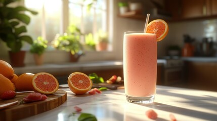 Fototapeta premium Vibrant smoothie in kitchen