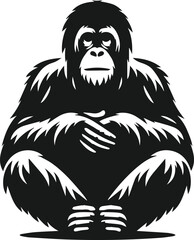 orangutan vector wild animal silhouette