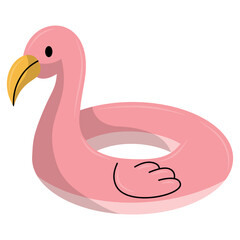 Pink Flamingo Float Vector Illustration