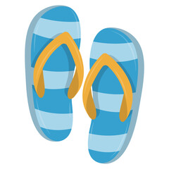 Blue Striped Flip Flops Vector