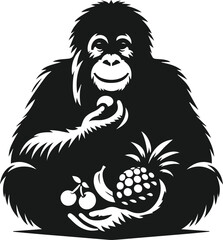 orangutan vector wild animal silhouette