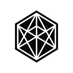 Abstract Geometric Hexagon Logo Design Simple Vector Illustration