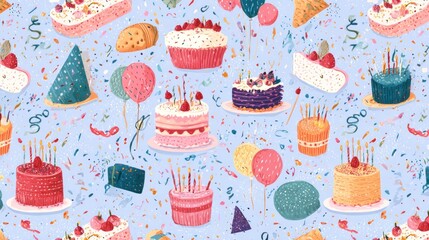 Festive birthday treats pattern
