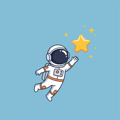 Cute astronaut vector cartoon illustration