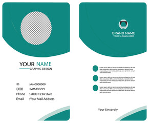 Web Professional ID Card Design  
 Description: A clean, modern, and fully editable ID card template designed for companies, schools, hospitals, and events. Includes placeholders for photo, name, des