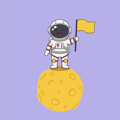 Cute astronaut vector cartoon illustration