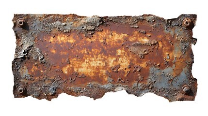 Naklejka premium Rusty Metal Sign Isolated on White Background