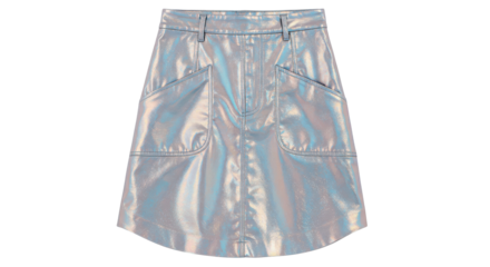 Isolated Iridescent Mini Skirt with Pockets Fashion Item
