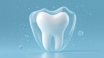 Healthy tooth graphic, protected and clear