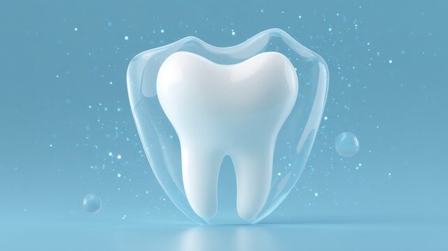 Healthy tooth graphic, protected and clear
