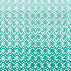 Naklejka premium Geometric curvy wave pattern in bold colors. Vector seamless texture design.
